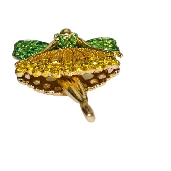 UNBRANDED Sugarplum FAIRY Green And Gold Ballerina Brooch #1 - Picture 4 of 10